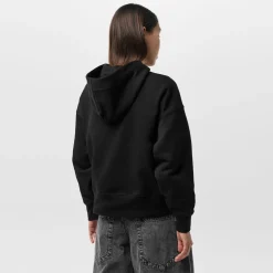 Palm Angels Hooded Relaxed Fit Sweatshirt in Black