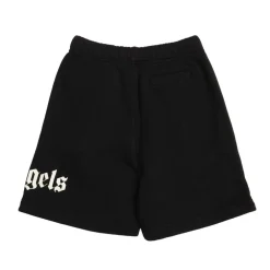 Palm Angels Juniors Classic Over Logo Sweat Shorts in Black-White