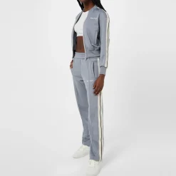 Palm Angels Logo Embroidered Track Trousers in Grey