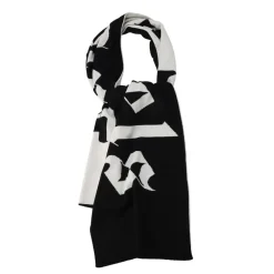Palm Angels Macro Logo Scarf in Black-White