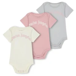 Palm Angels Short Sleeve Regular Fit Bodysuit in Pink