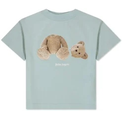 Palm Angels Unisex Junior Bear T-Shirt in Blue