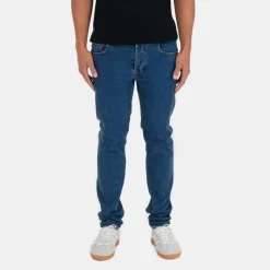 Peaceful Hooligan Mens Straight Slim Fit Denim Jeans in Blue