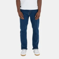 Peaceful Hooligan Mens Straight Loose Fit Denim Jeans in Blue