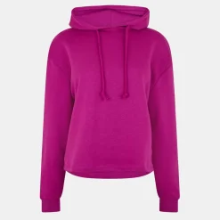Pieces Sleeve Hoodie in Pink