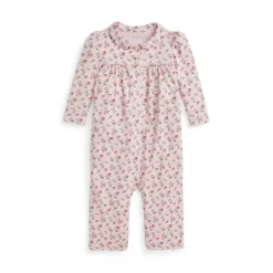 Polo Ralph Lauren Collared Neck Long Sleeve Jumpsuit in Pink