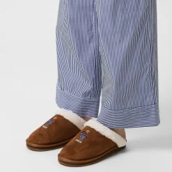 Polo Ralph Lauren Polo Bear Faux Shearling Slippers in Brown