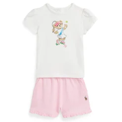 Polo Ralph Lauren Shirt And Short Set Babies in Cream