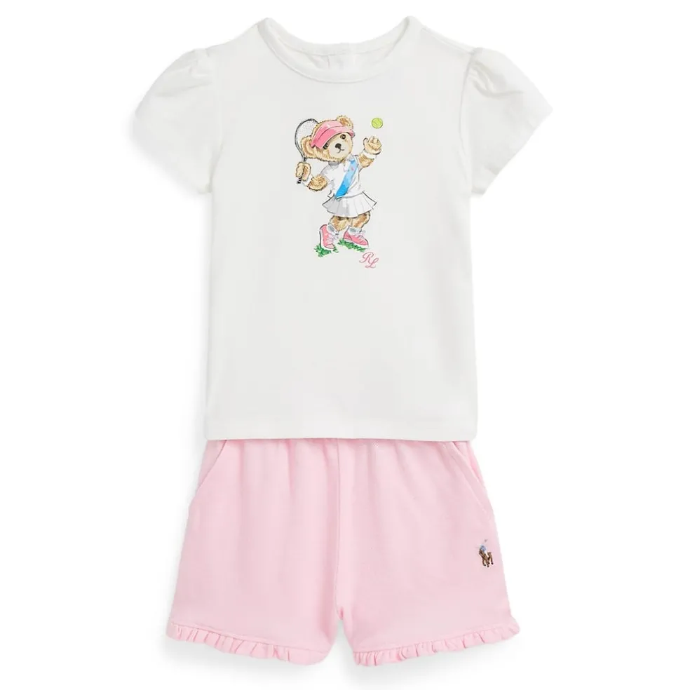 Polo Ralph Lauren Shirt And Short Set Babies in Cream