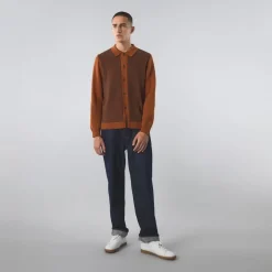 Pretty Green Knit Long Sleeve Sweater in Orange