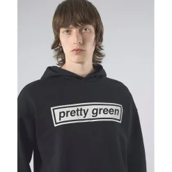 Pretty Green Lf Box Print Hoody Sn61 in Black