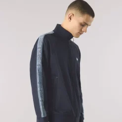 Pretty Green Mock Neck Regular Fit Athletic Top in Blue