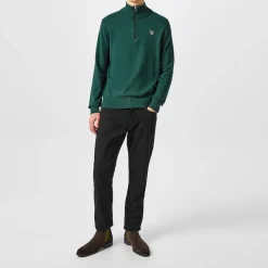 PS Paul Smith Logo Quarter Zip Sweater in Green