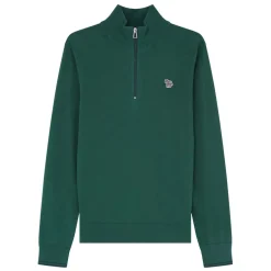 PS Paul Smith Logo Quarter Zip Sweater in Green