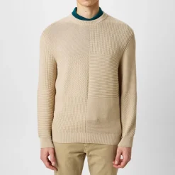 PS Paul Smith Patchwork Regular Fit Crew Neck Sweater in Brown