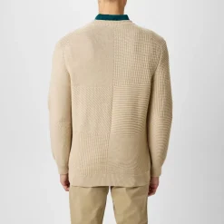 PS Paul Smith Patchwork Regular Fit Crew Neck Sweater in Brown