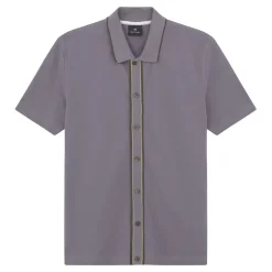 PS Paul Smith Placket Regular Fit Short Sleeve Shirt in Grey