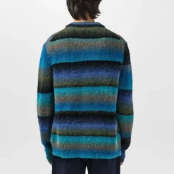 PS Paul Smith Stripe Merino Wool Blend Cardigan in Green