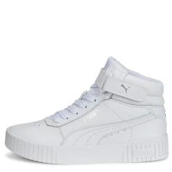 Puma Carina Mid Junior Girls High Top Trainers in White