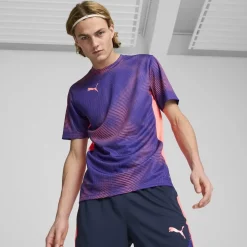 Puma Final Jersey Regular Fit Crew Neck T-Shirt in Purple