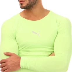 Puma LIGA Baselayer Long Sleeve T-Shirt in Lime
