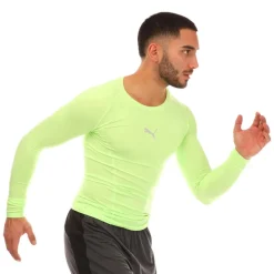 Puma LIGA Baselayer Long Sleeve T-Shirt in Lime