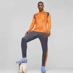 Puma Manchester City Pre Match Sweat T-Shirt 2023 2024 Adults in Orange