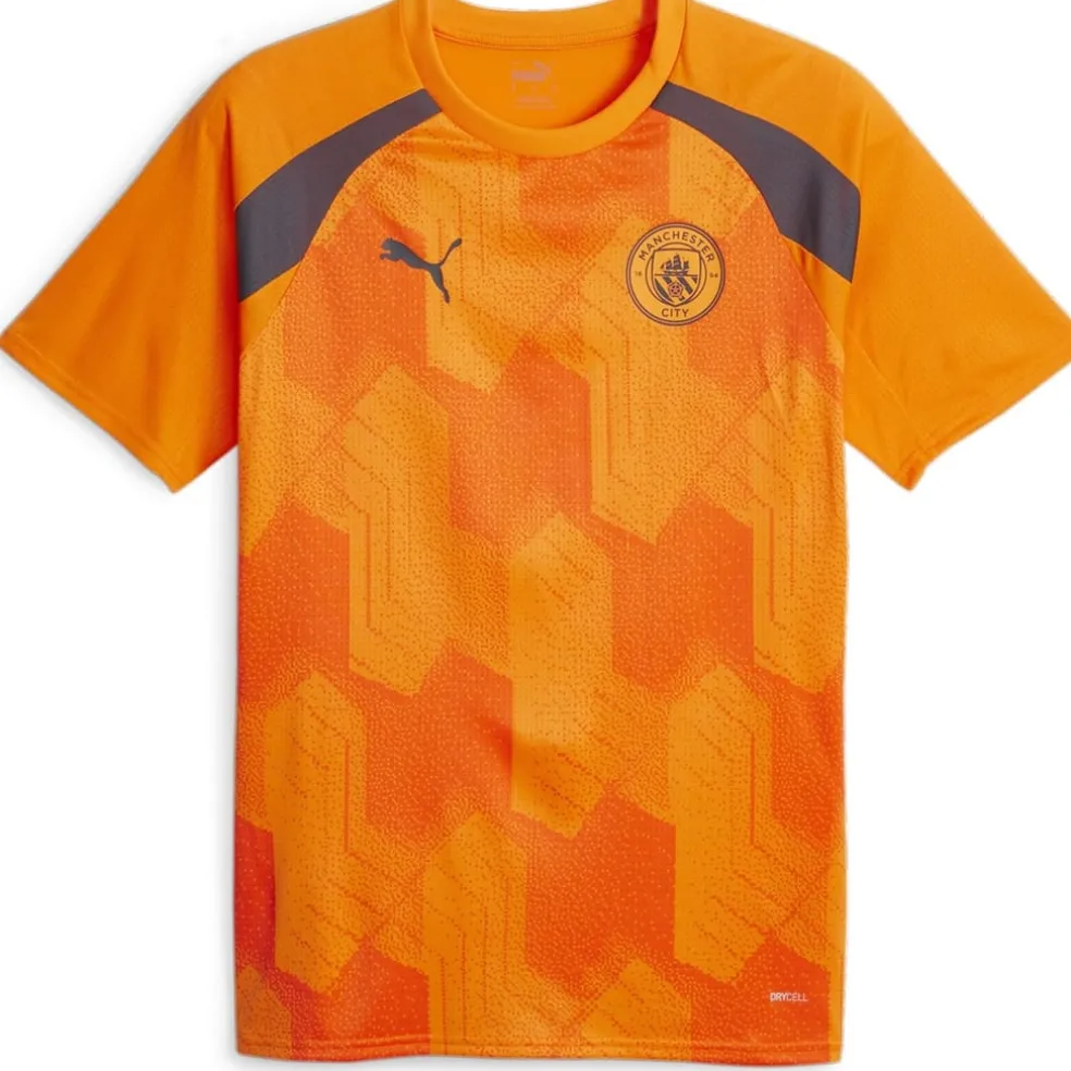 Puma Manchester City Pre Match Shirt 2023 2024 Adults in Orange