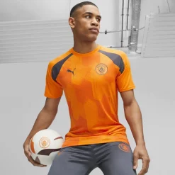 Puma Manchester City Pre Match Shirt 2023 2024 Adults in Orange