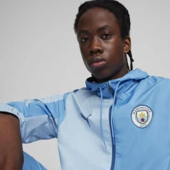 Puma Manchester City Pre Match Woven Jacket Adults in Blue