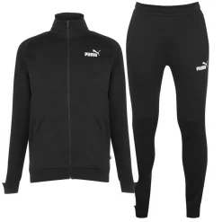 Puma Mens Clean Fleece Tracksuit in Black