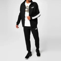 Puma Mens Clean Fleece Tracksuit in Black