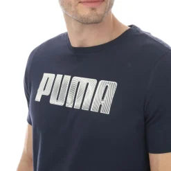Puma Mens Sportstyle Logo T-Shirt in Navy