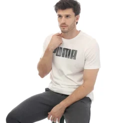 Puma Mens Sportstyle Logo T-Shirt in White