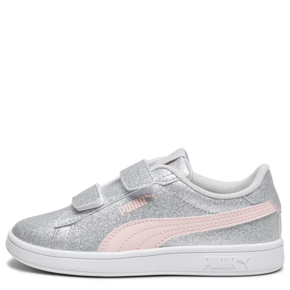 Puma Smash 3.0 Glitz Glam V Child Girl Trainers in Grey