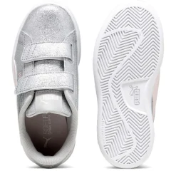 Puma Smash 3.0 Glitz Glam V Child Girl Trainers in Grey