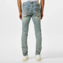 Purple Brand Mid Rise Slim Leg Jeans in Blue