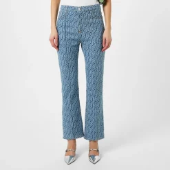 Rabanne Monogram Denim Jeans in Blue