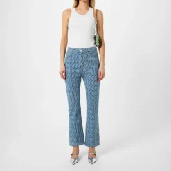 Rabanne Monogram Denim Jeans in Blue