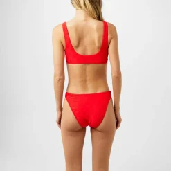Ralph Lauren Jacquard High Leg Bikini Bottoms in Red