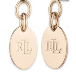 Ralph Lauren Logo Drop Earrings in Gold