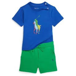 Ralph Lauren Prlb Tee Short Set Bb41 in Blue
