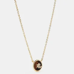 Ralph Lauren Tortoiseshell Logo Necklace in Multi