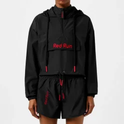Red Run Inky Cropped Windbreaker in Black