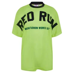 Red Run Varsity Tee in Green