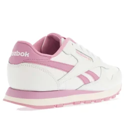 Reebok Juniors Classic Leather Shoes in White pink