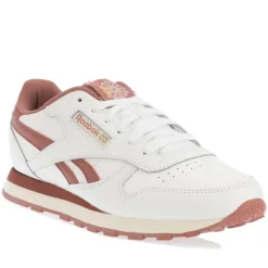 Reebok Juniors Classic Leather Shoes in White pink