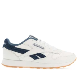Reebok Juniors Classic Leather Shoes in White blue