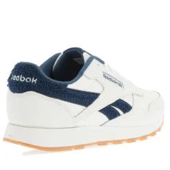 Reebok Juniors Classic Leather Shoes in White blue