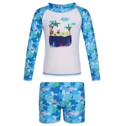 Regatta Infants Peppa Pig Long Sleeve Swimming Suit in aqua